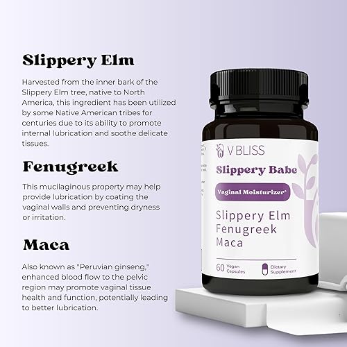 Miniatura 4 de Slippery Babe  Maca orgánica  Olmo resbaladizo  Humedad vaginal, 60 cápsulas