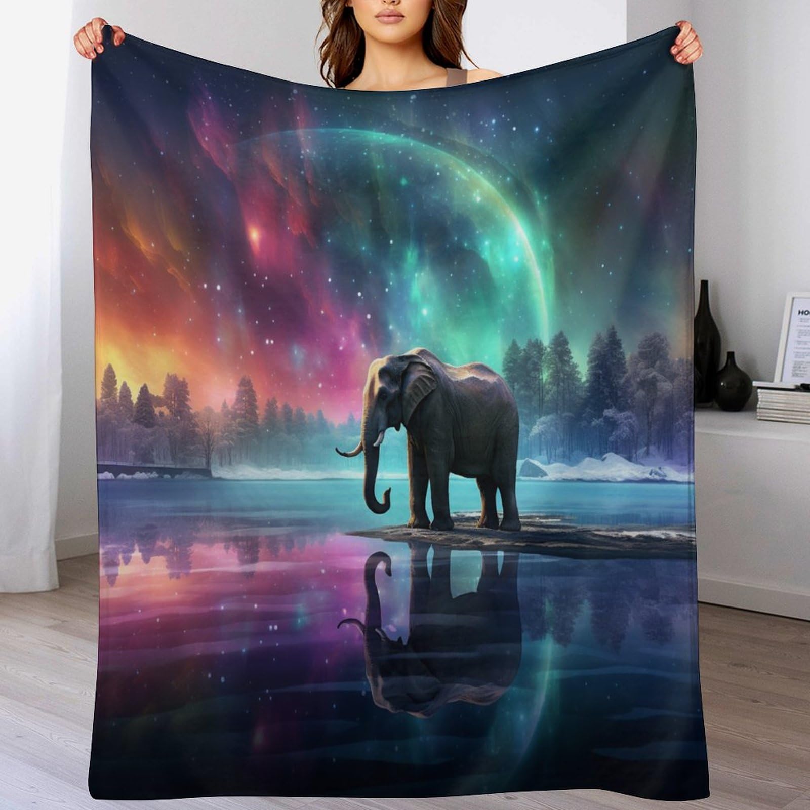 Couverture Polaire éléphant moelleuse en flannel, plaid lit et canapé toutes saisons