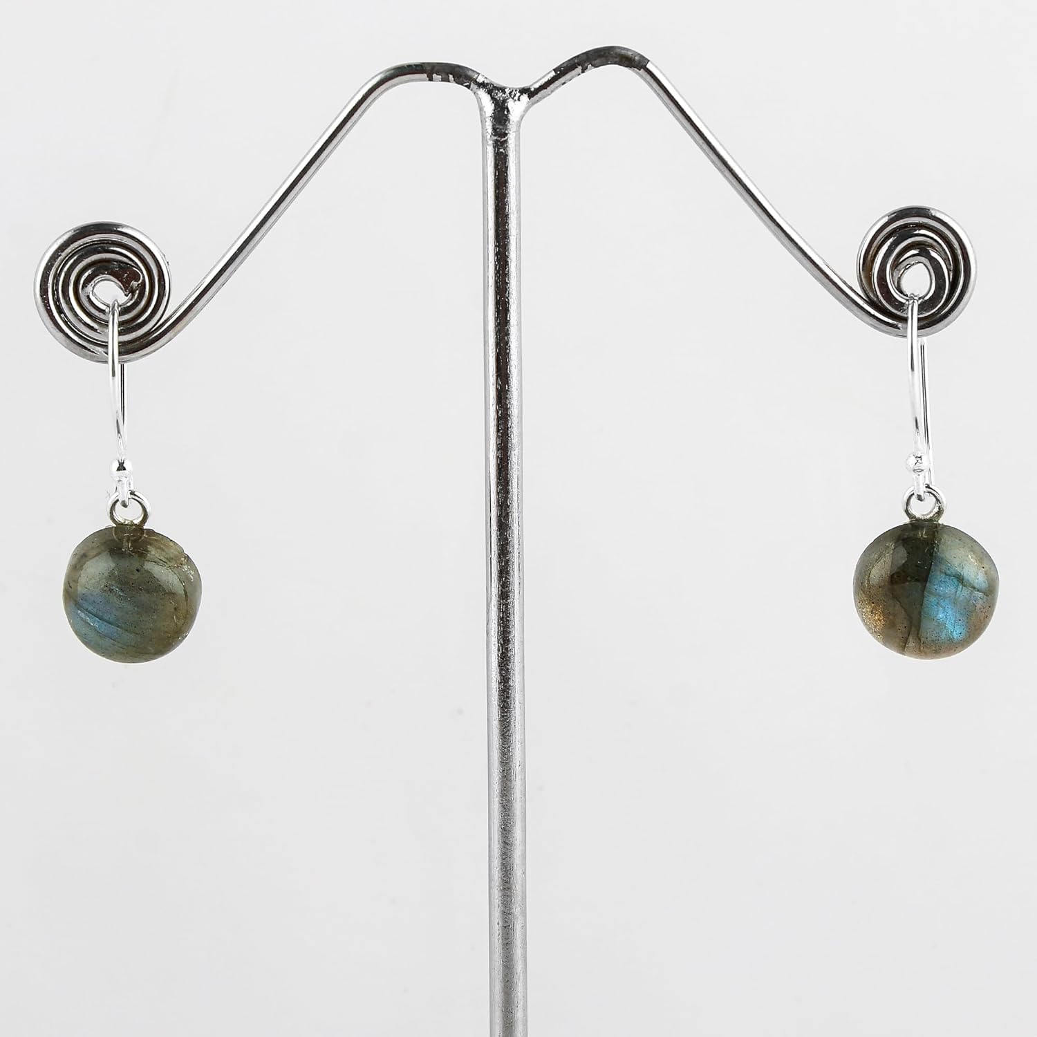 925 Sterling Silver Earrings for Women, Multi Flash Labradorite Dangle Earring, Natural Gemstones and Crystals Cabochon, Healing Stones, Handmade Jewelry, Minimalist, Birthday, Gifts for Her - Image 5