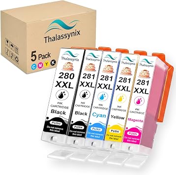 Refillable 280XL 281XL Ink Cartridges PGI-280XXL CLI-281XXL BKCMY 5-Pack