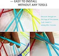 Vista 3 de Qiilu Fundas de radios azul oscuro y verde azulado, 36 piezas, protector de radios de rueda, llantas de motocross, envoltura protectora