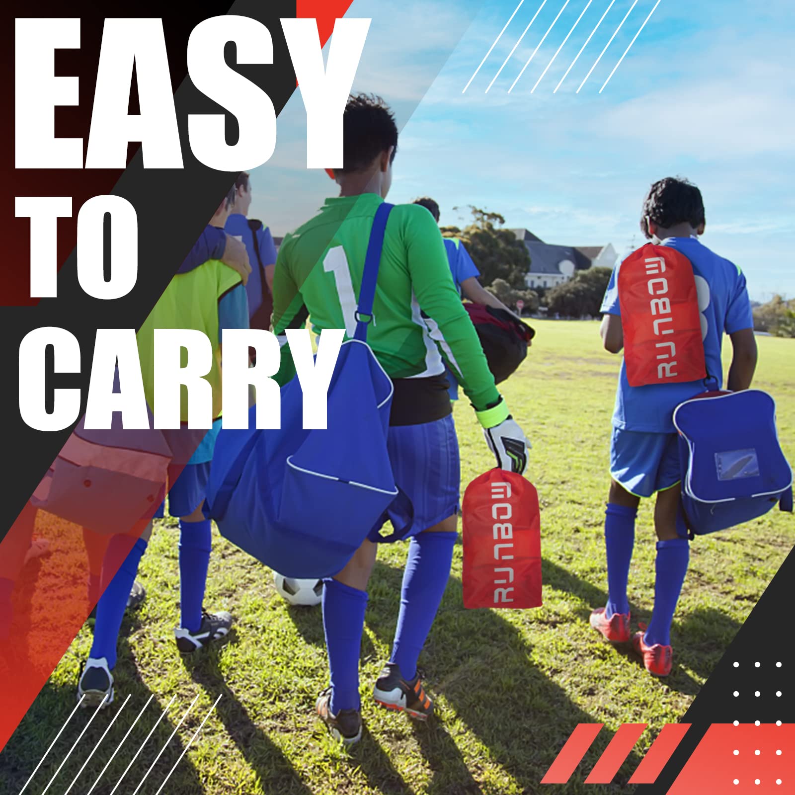 Porta da calcio per bambini da 1,8 x 1,2 m, con borsa per il trasporto, rete da calcio pieghevole portatile per allenamento in cortile, uso interno/esterno, per giovani e adulti