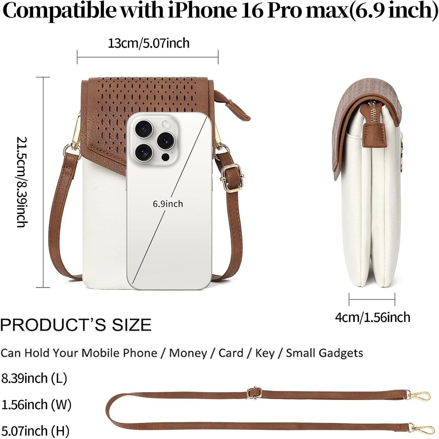 GAEKEAO Vegan Leather Small Crossbody Bag for Women Mini Cell Phone Cross Body Purses Floral Wallet with Card Slots For Girls - Image 4