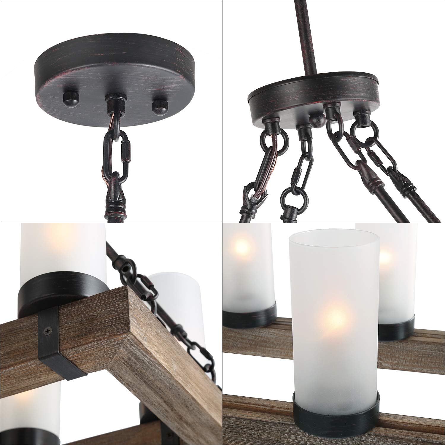 Exсluѕіvе KSANA Wood Chandelier, Farmhouse Kitchen Island Lighting Fixture with with Frosted Glass Shade for Dining Room, Living Room and Bedroom Flаѕh Dеаlѕ - 60% оƒƒ KSANA Wood Chandelier, Farmhouse Kitchen Island Lighting Fixture with with Frosted Glass Shade for Dining Room, Living Room and Bedroom