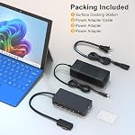 Surface Docking Station, 12-in-1 Triple Displays VGA +Dual HDMI Surface Dock, Docking Station for Microsoft Surface Pro 11/10/9/8/X/7/6/5/4/3, Book, Laptop, Surface Go Dock