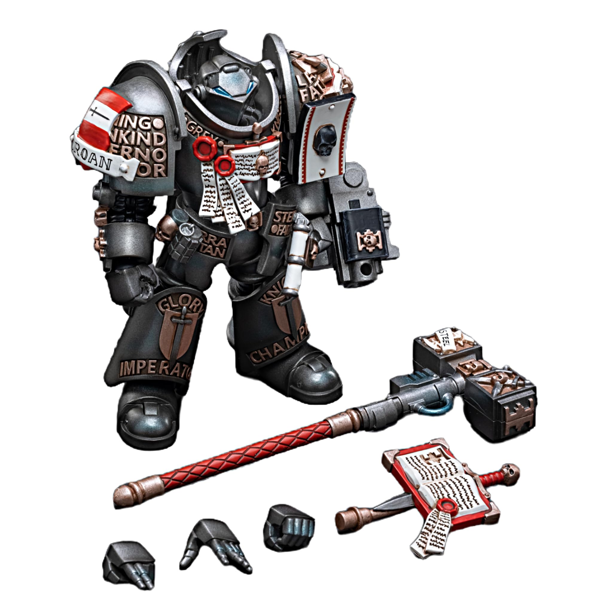 JOYTOY Warhammer 40K 1/18 Figurki akcji Szare Rycerze Terminator Caddon Vibova Model kolekcjonerski