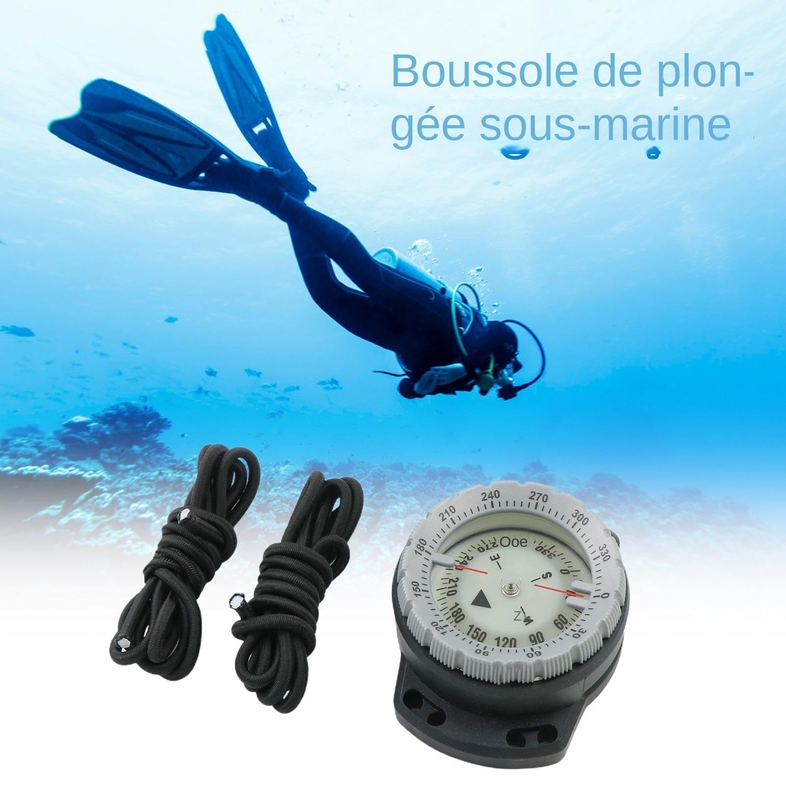 Brújula de navegación submarina | Brújula de buceo impermeable | Brújula de buceo, Brújula de buceo impermeable con cuerda y ventana lateral para una navegación precisa