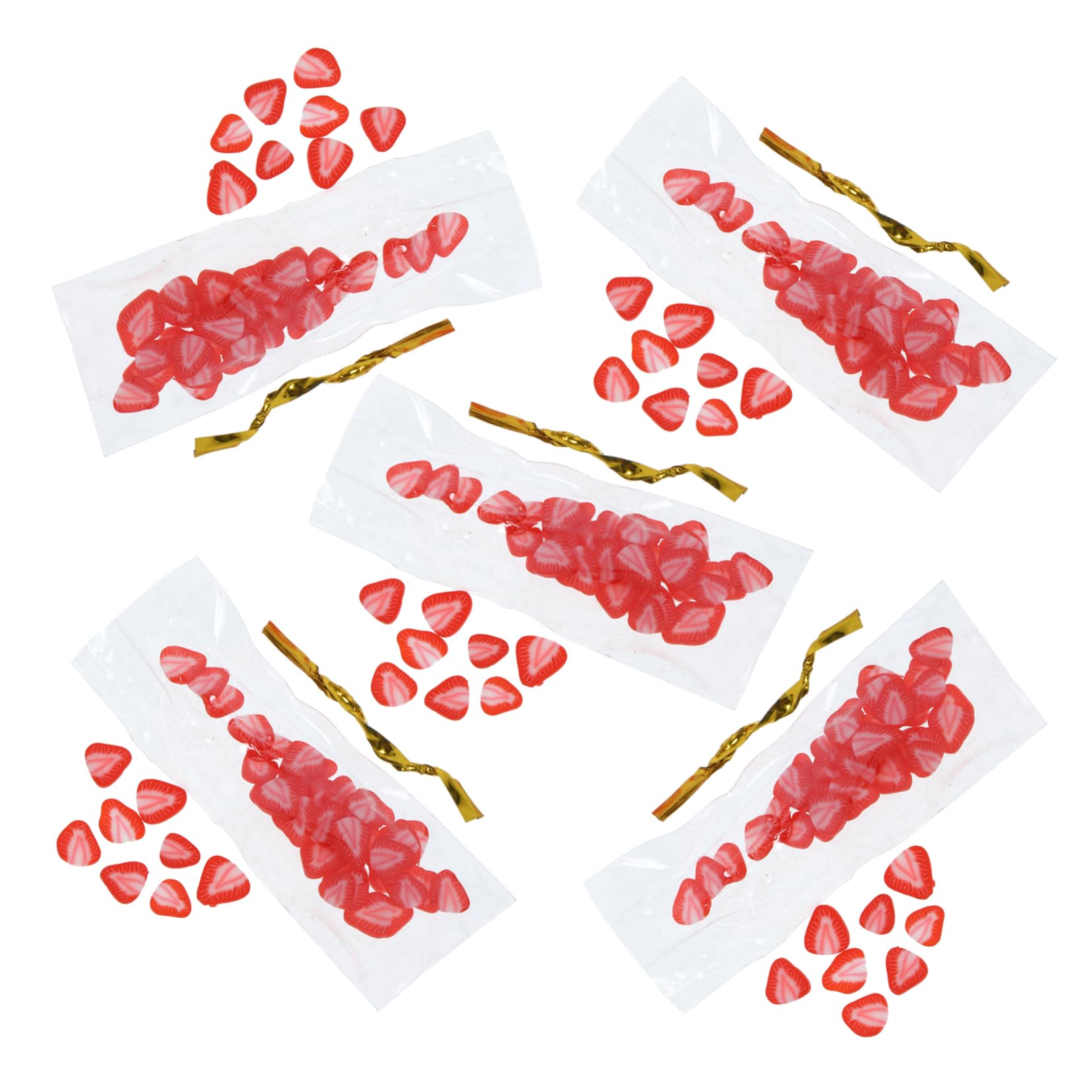 BRIGHTFUFU 5pcs Strawberry Candy Model Pretend Play Toy Miniature Dessert Toy Fruit Decor Dessert Toy for Mini House Pretend Play Food Prop Candy Toy for Mini House DIY Candy Toy Photo Props