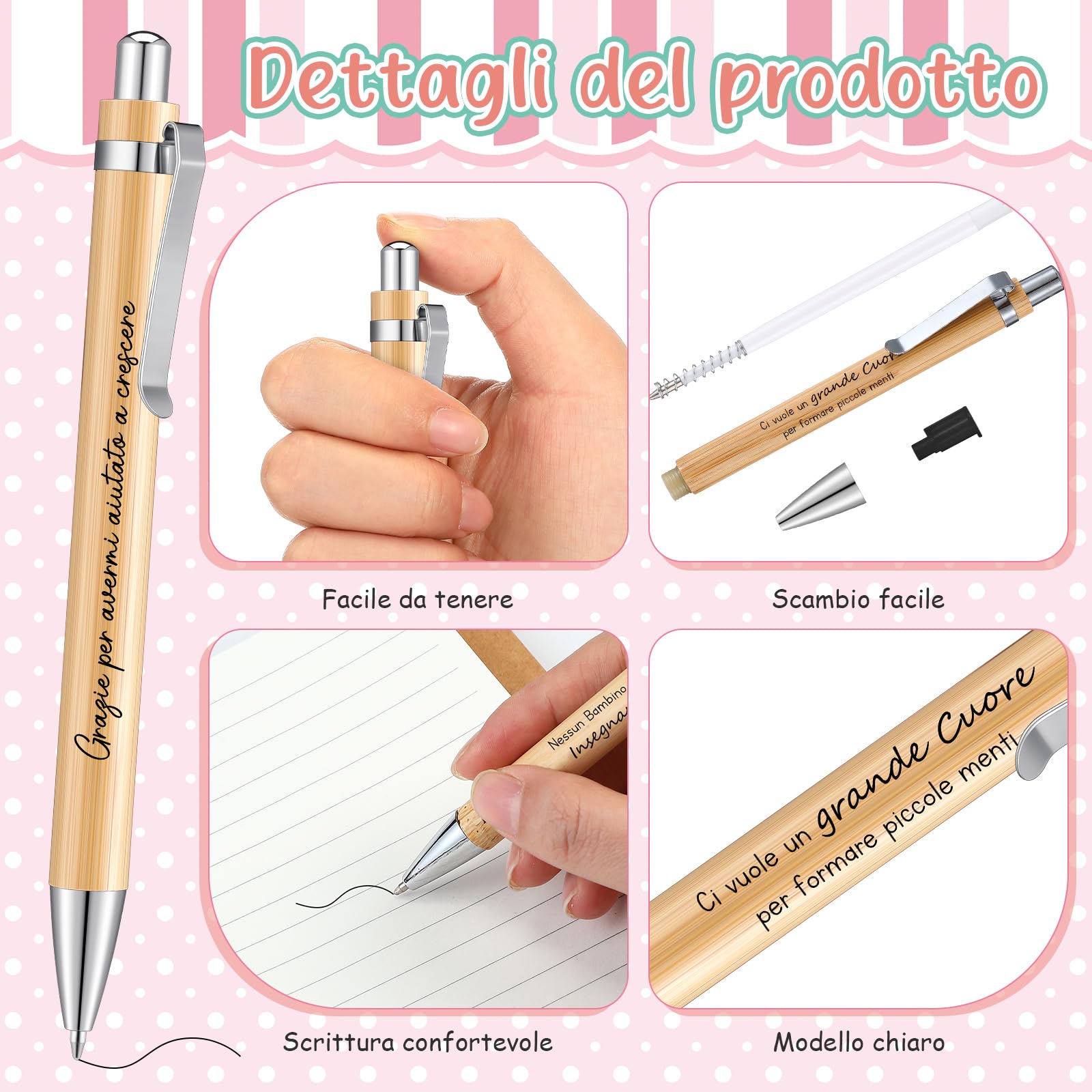 Clabby 6 Sets Regalo Maestre Fine Anno Grazie Maestra Regali di Ringraziamento 6 Segnalibri in Metallo 6 Penne 6 Biglietti di Auguri 6 Busta per Insegnante Laurea Compleanno