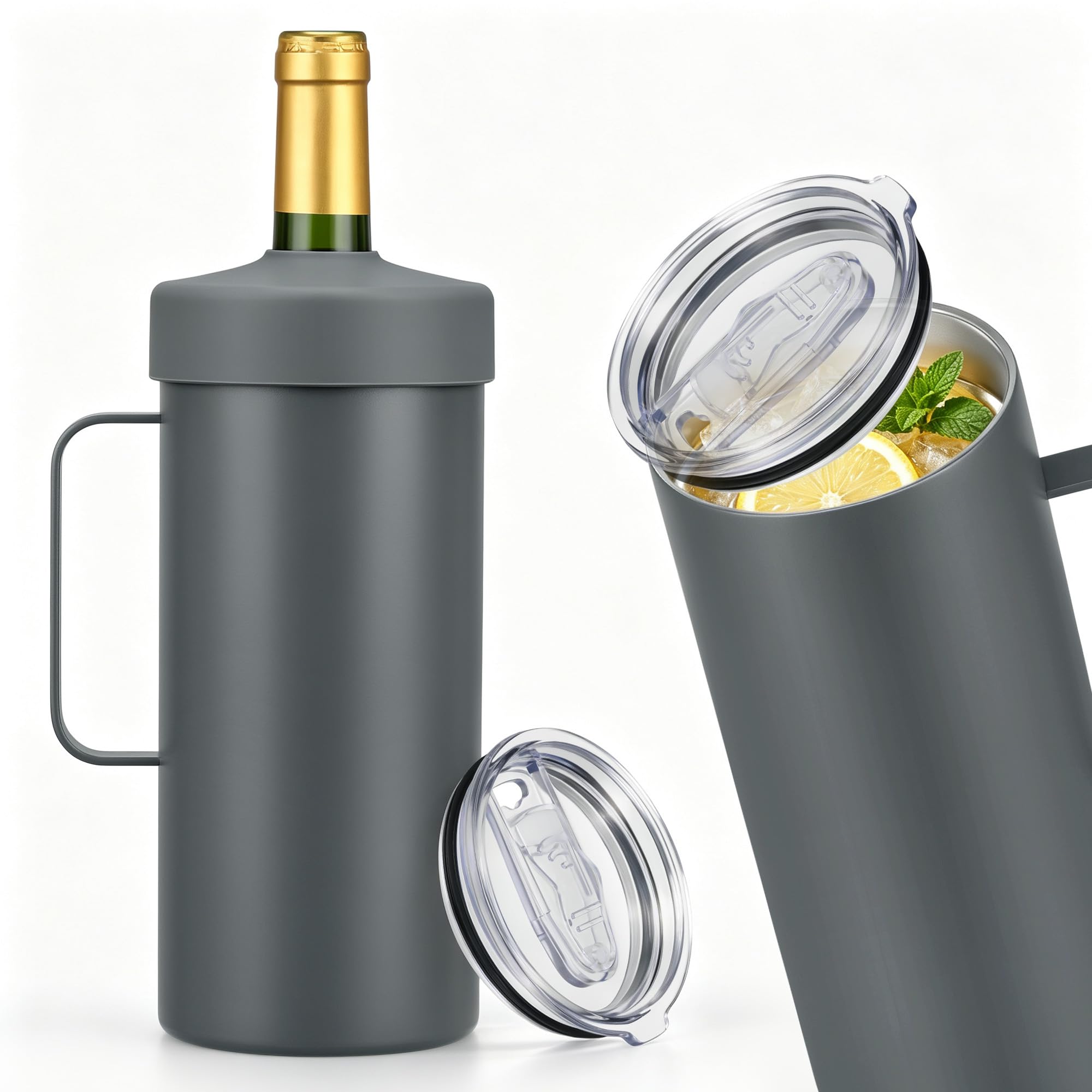 Wine Chiller Single Bottle Stainless Steel Iceless Cooler insulated Wine Bottle Keep Wine Cold up to 6 Hours Fits Most Wine Bottles Gift for Wine Lovers Rapid and Portable — Amazon image 8