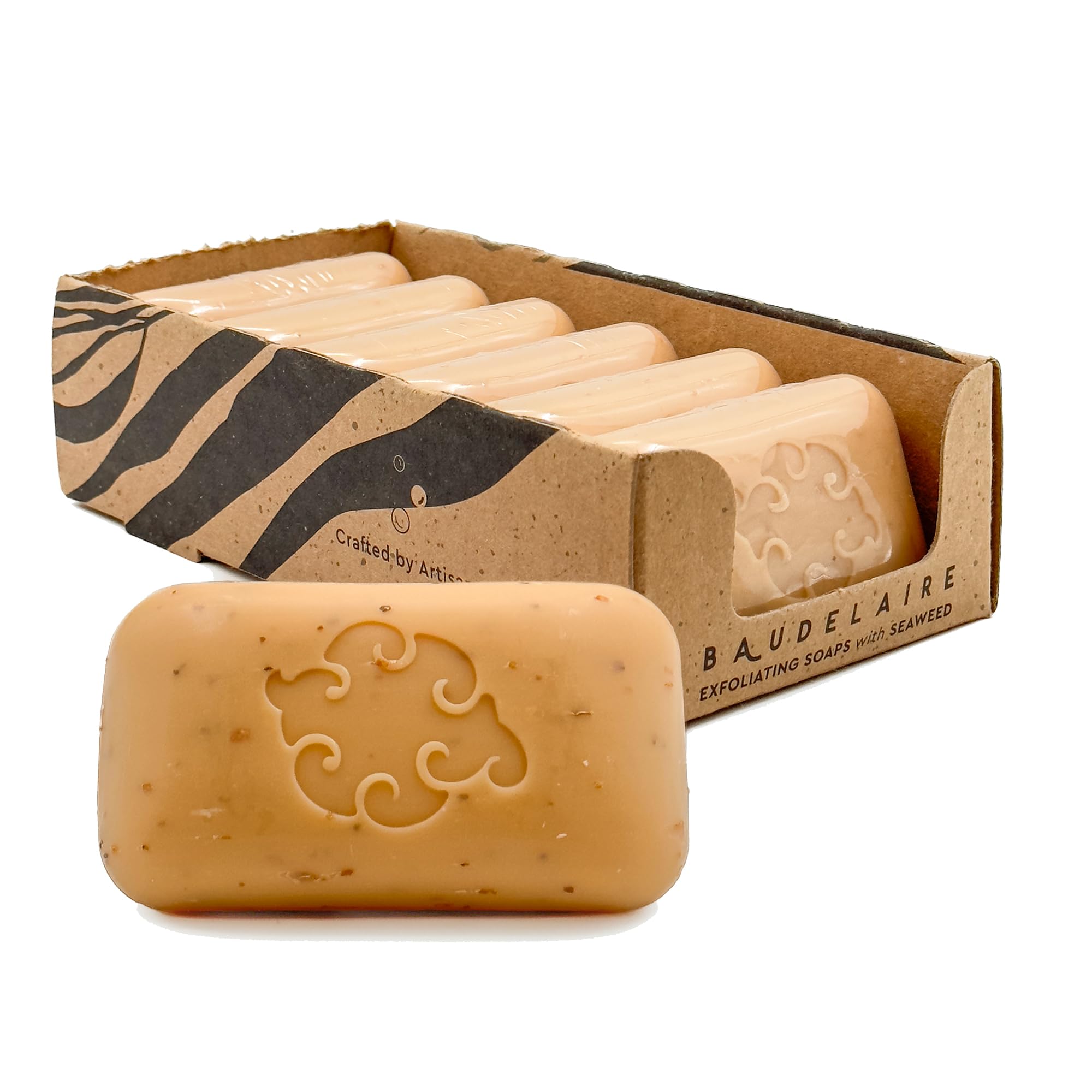 Baudelaire Exfoliating Spice Loofa Soap - Natural Fragrance - Hydrating & Moisturizing Triple-Milled Luxury, 5 oz (Pack of 6)