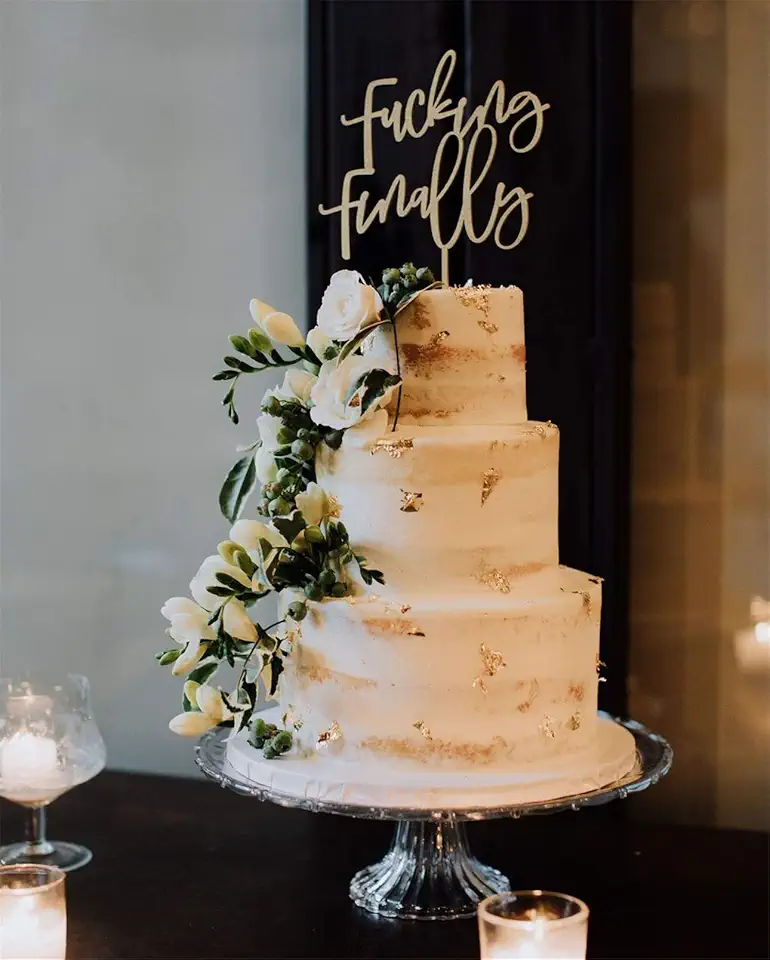 Rural Funny Finally Wedding Cake Topper for Bridal...