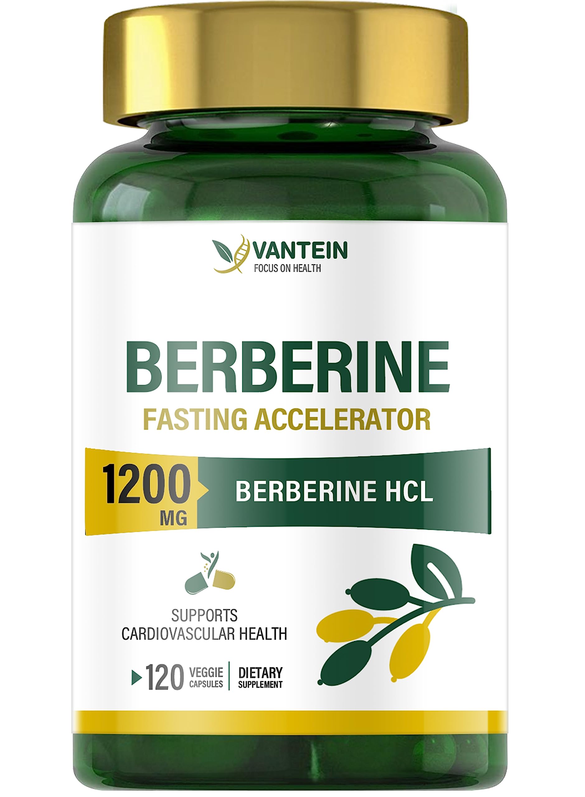 Berberine Supplement 1200mg, 120 Capsules of Ultra Purity Berberine HCL for Enhanced Absorption, Lipid Metabolism Support, and Immune Promotion