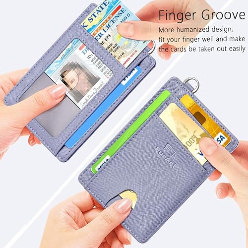 Miniatura 3 de FurArt - Cartera minimalista delgada con bolsillo frontal, bloqueo de identificación de radiofrecuencia (RFID), tarjetero, para hombres y mujeres