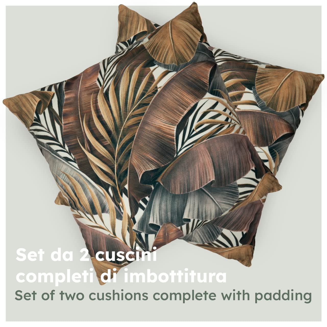 Cuscini Casaviva Turchese - Set 2 Pezzi 50x50 Cm, Misto Cotone, Idrorepellenti, Made In Italy - Foto 4