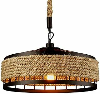 SHZICMY Hängelampe Vintage Seilampe Pendelleuchte E27 Deckenleuchte Retro Industrie Hängeleuchte Eisen Leuchter Deckenlampe