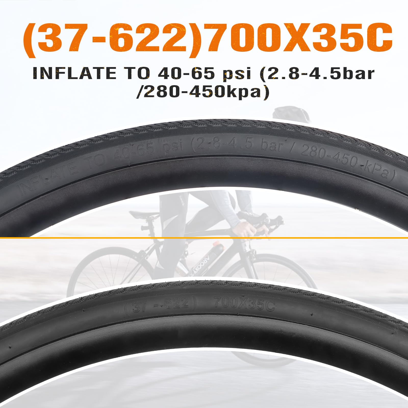 MEGHNA 700C Road Bike Tyre Bicycle Tire 700x28c 700x32c 700x35c Road Bike Replacement Tyres for Electric Road, Mountain, MTB - Image 4