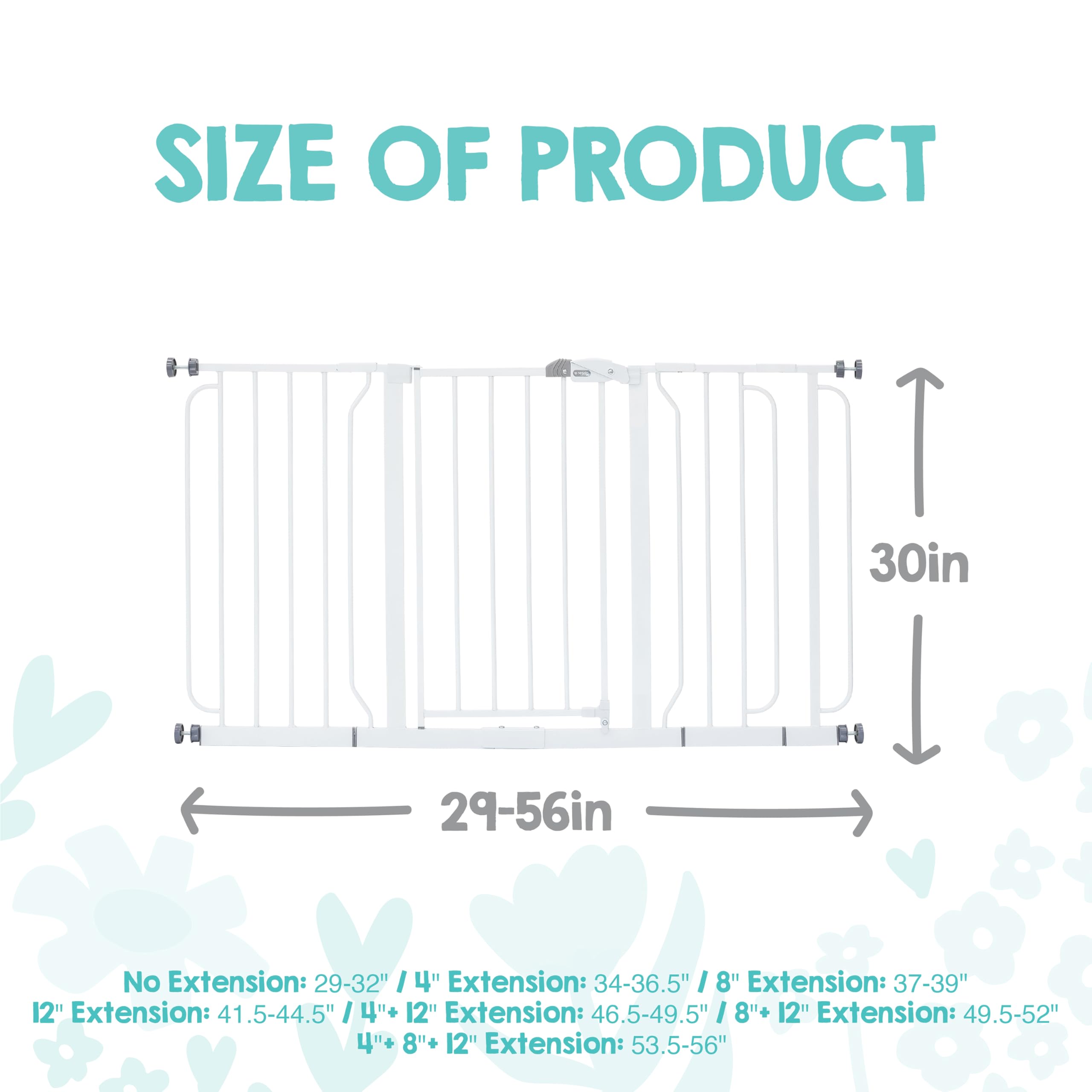Regalo Supporto a pressione per cancelletto di sicurezza ad ampia portata con 3 kit di estensione inclusi (148 cm)