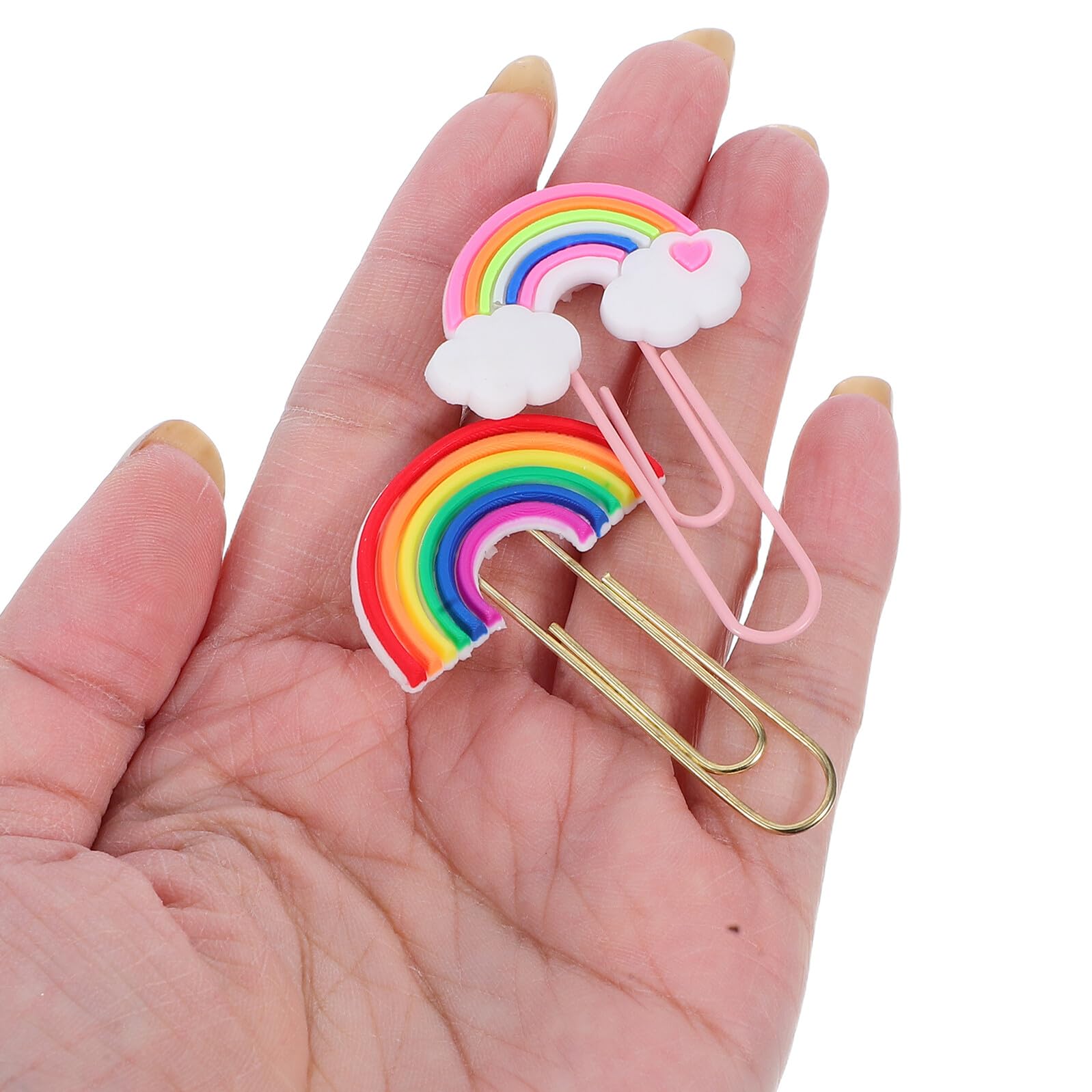 OSALADI 4 Sätze Farbige Büroklammern Niedliche Rainbow Clips Für Dokumente Lesezeichen Und Bastelprojekte Vielseitige Büroklammern Für Zuhause Schule Und Büro 20 Stück * 4