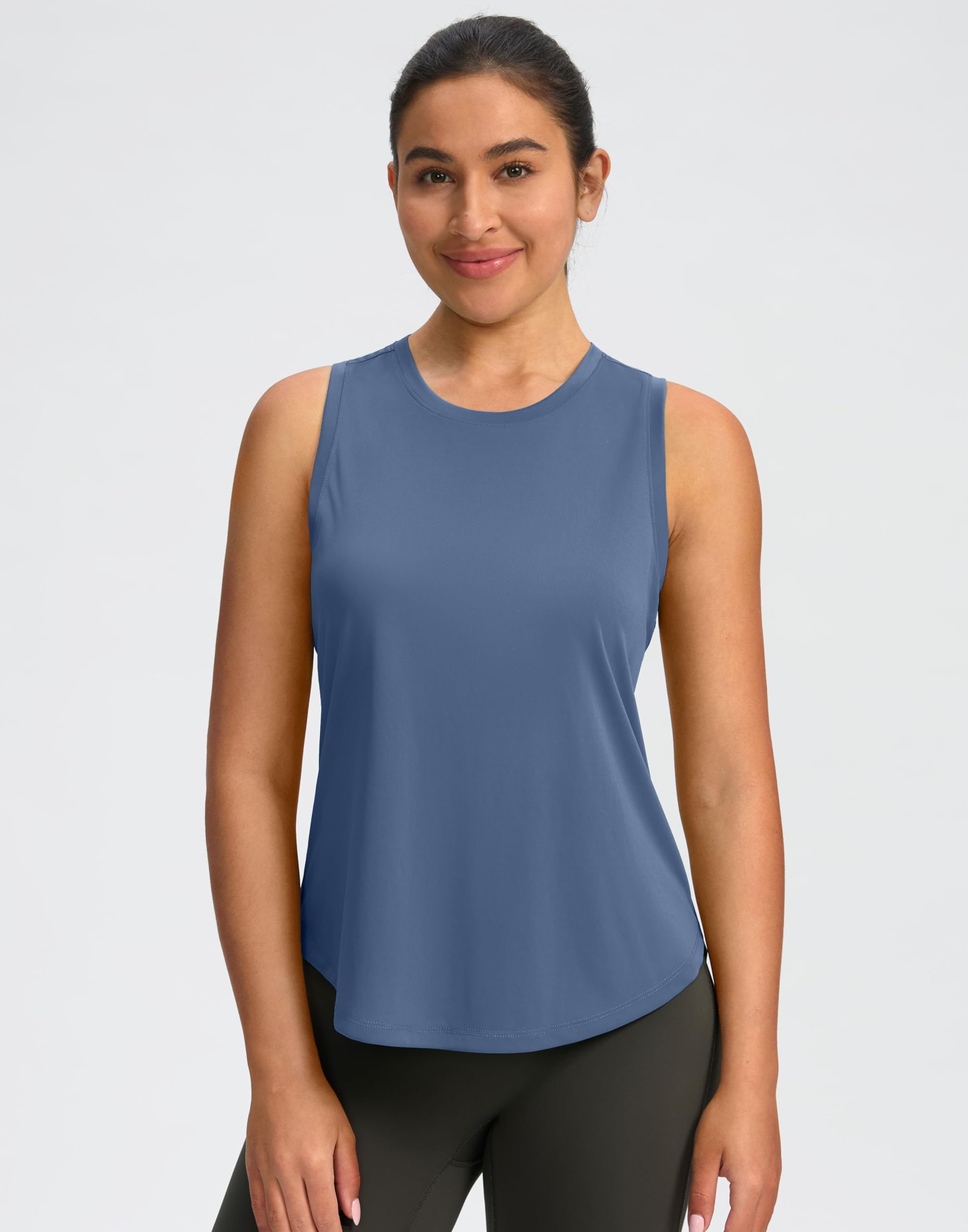 SANTINY Top da donna senza maniche leggero per tennis, yoga, palestra, atletica, corsa, canotta da donna