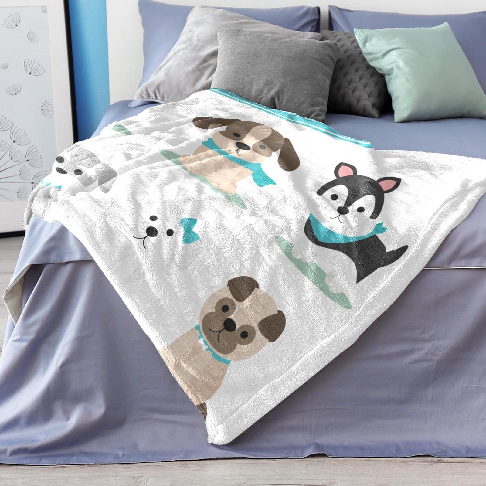 Manta de forro polar para sofá, sofá o cama, acogedoras mantas suaves y acogedoras para perros, colección 01