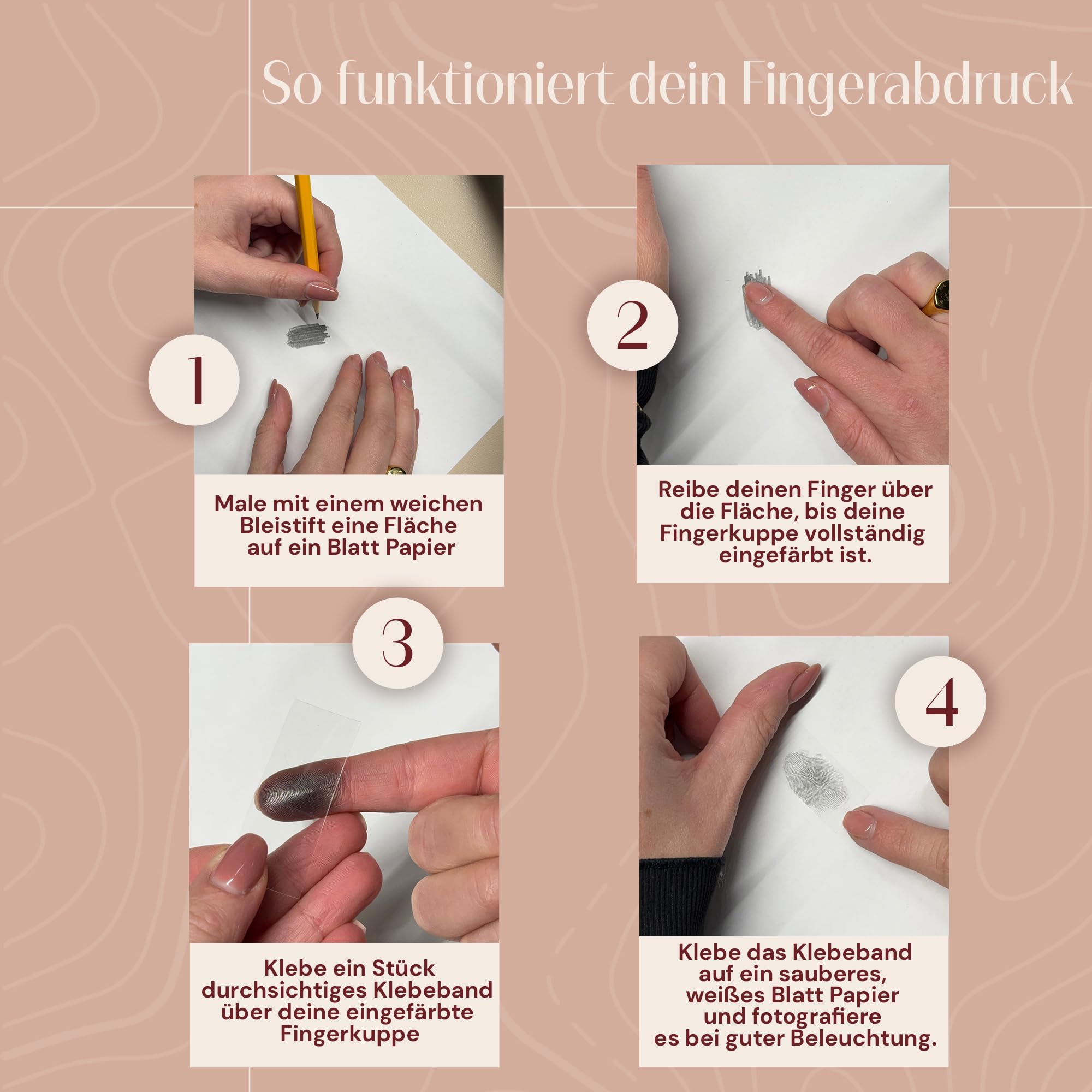 Personalisierte Fingerabdruck Kette mit Gravur – Optional mit Geburtsstein oder Buchstaben – 18K Vergoldung, Roségold, Silber – Erinnerungsschmuck & Geschenkidee