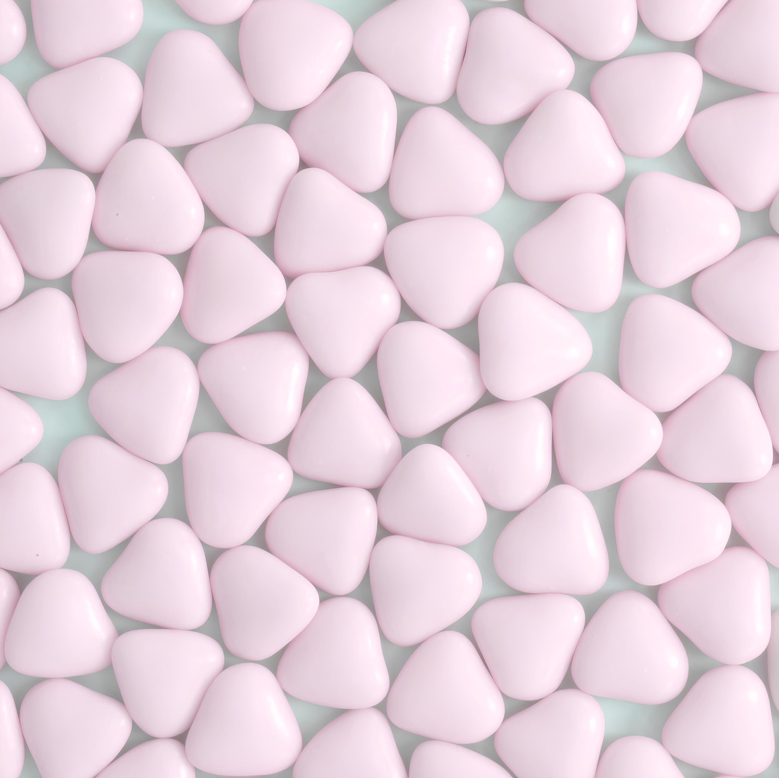 Chocolate Mini Dragees - MINI Heart Shaped Sugar Coated Confectionery - Rose Pink - For Wedding Favours and Baby Showers - Pack of 50 Hearts (50 Grams)