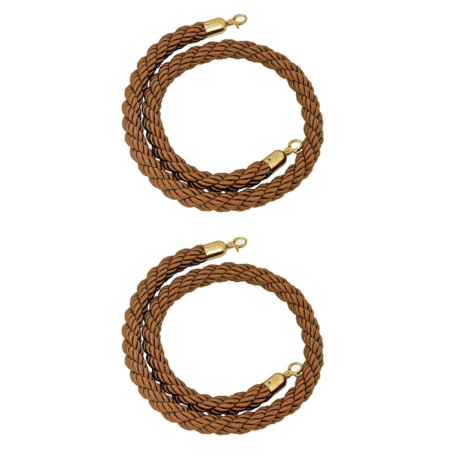 GAROEN Stanchion Twisted Rope Barrier Rope, Barrier Ropes For Crowd Control,Stanchion Hemp Rope Barriers Queue Line Rope For Stanchion Posts Queue Pole 1/1.5/2/2.5/3M (Bruin 3M)