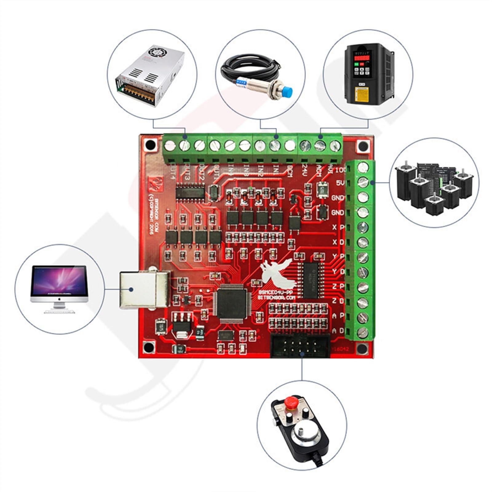 Motore passo-passo, Kit motore passo-passo Nema 34, motore CC 12N 8.5N 4.5N ad anello chiuso con driver HBS860H e alimentatore 400W 60V for lavorazione kit CNC(4kit 4.5N,With HBS86H)