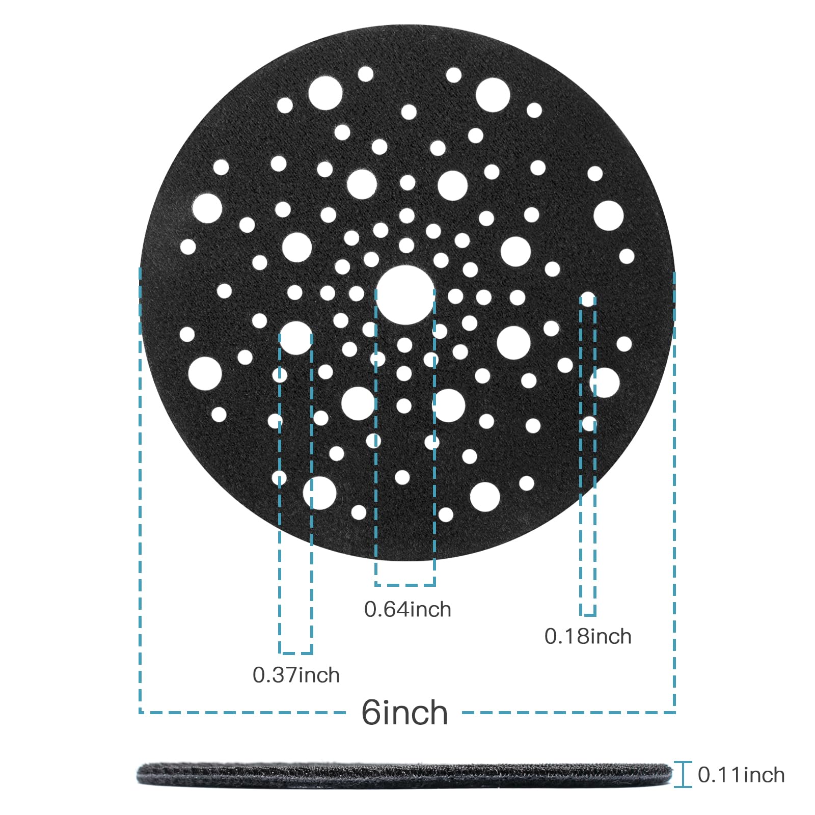 203343 Sanding Pad 6 Inch Hook and Loop Sander Protection