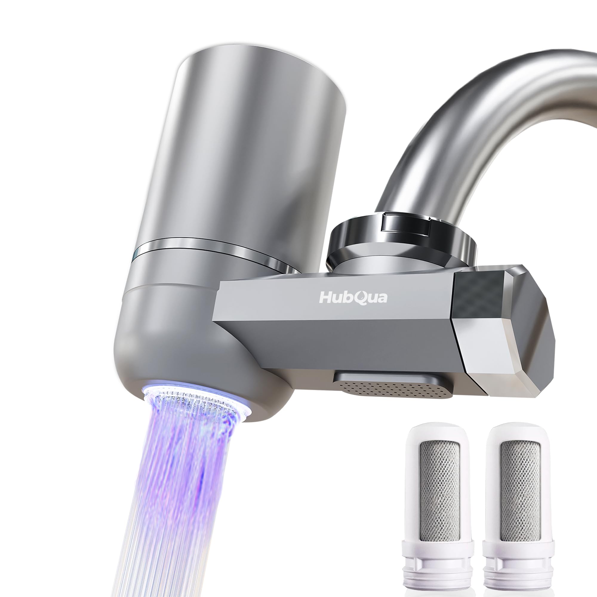 EcoUV - Filtro de Agua para Grifo Antical con Tecnología UV Bacteriostática Patentada con 2 Filtros Antical y Fibra de Carbono - Elimina Cal, Cloro, Bacterias