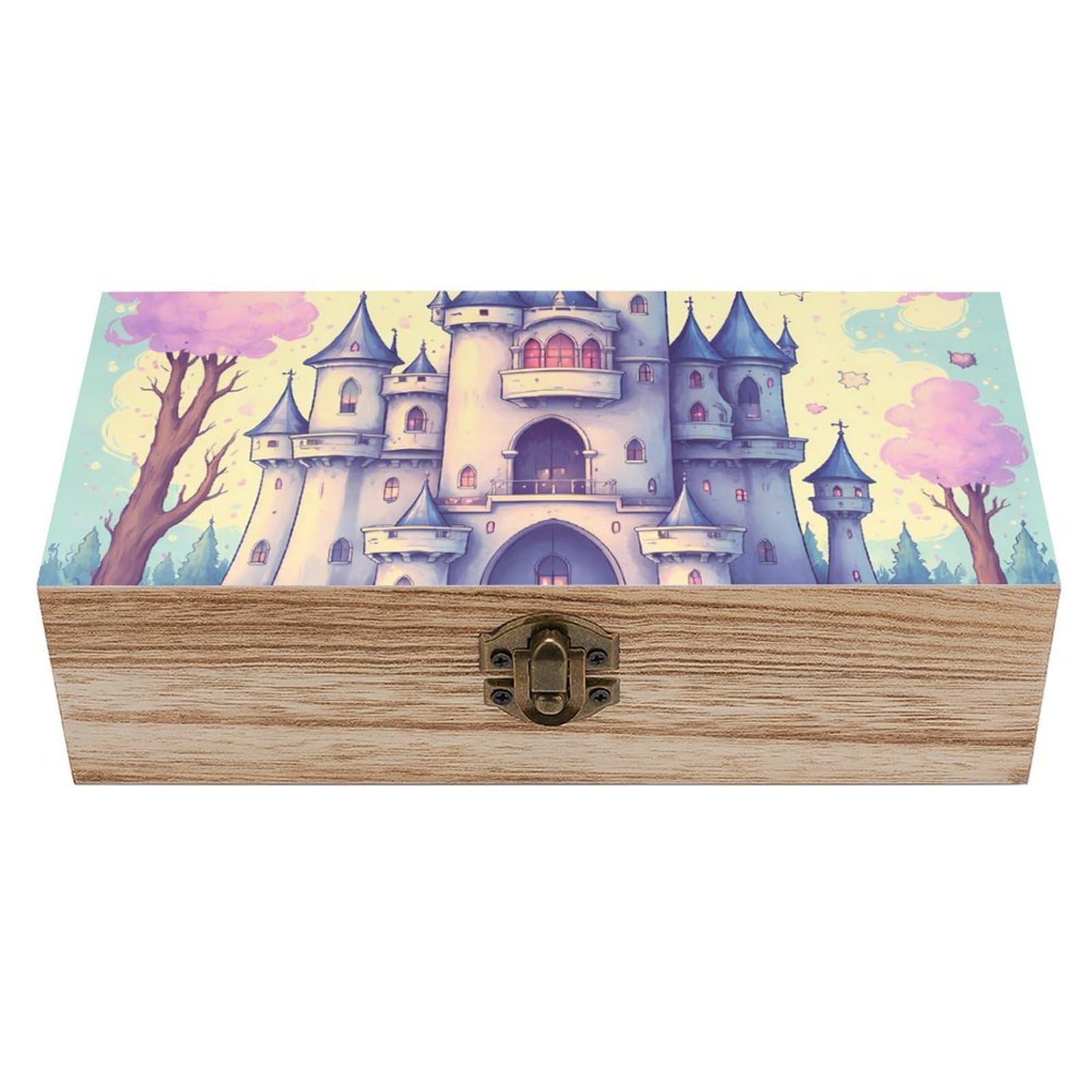 HLBSDM Fairytale Castle Wooden Storage Box