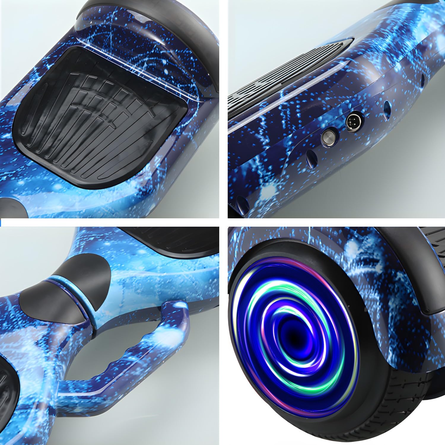 Retoo Hoverboard 6,5 Zoll mit LED & Bluetooth – Self Balance Scooter mit 250W Motor, Musikfunktion & Schutzset, Elektro Hoverboard für Kinder und Einsteiger, Blau