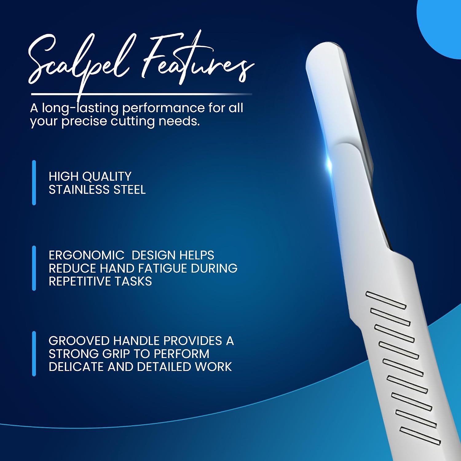 Professional Stainless Steel Disposable Set of 10 count Scalpels #3 handle && 100 count Individually packed #10R Dermaplane Blades -10R Scalpel Blades Dermaplaning for Precision Skincare & Smooth Skin