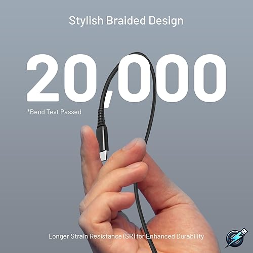 Miniatura 8 de Cable USB C 5 unidades 3.1A QC 3.0 60W de carga rápida USB tipo C a A (336610 pies) cables trenzados de nailon compatibles con iPhone 15, MacBook