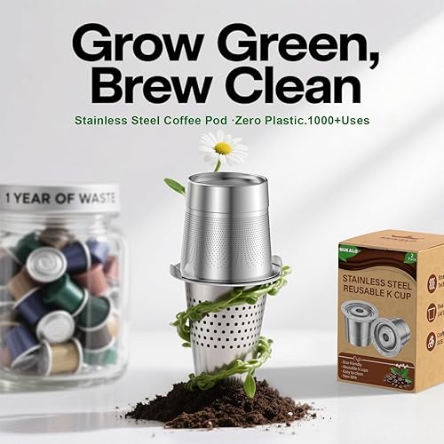 Miniatura 4 de Cápsulas K reutilizables para Keurig Cápsulas K recargables de acero inoxidable completo, filtro de café reutilizable para máquinas de café Keurig