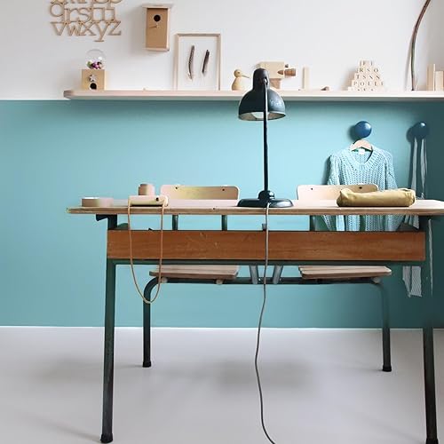 Miniatura 4 de Papel tapiz autoadhesivo de color verde azulado de 15.7 x 118 pulgadas, papel de contacto de color sólido, moderno, extraíble, autoadhesivo, para