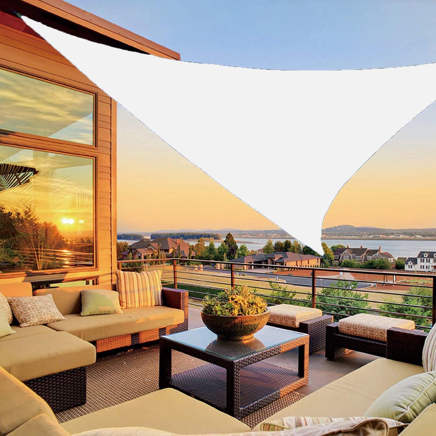 Voile d'ombrage contre le vent et la pluie filet solaire pour terrasse