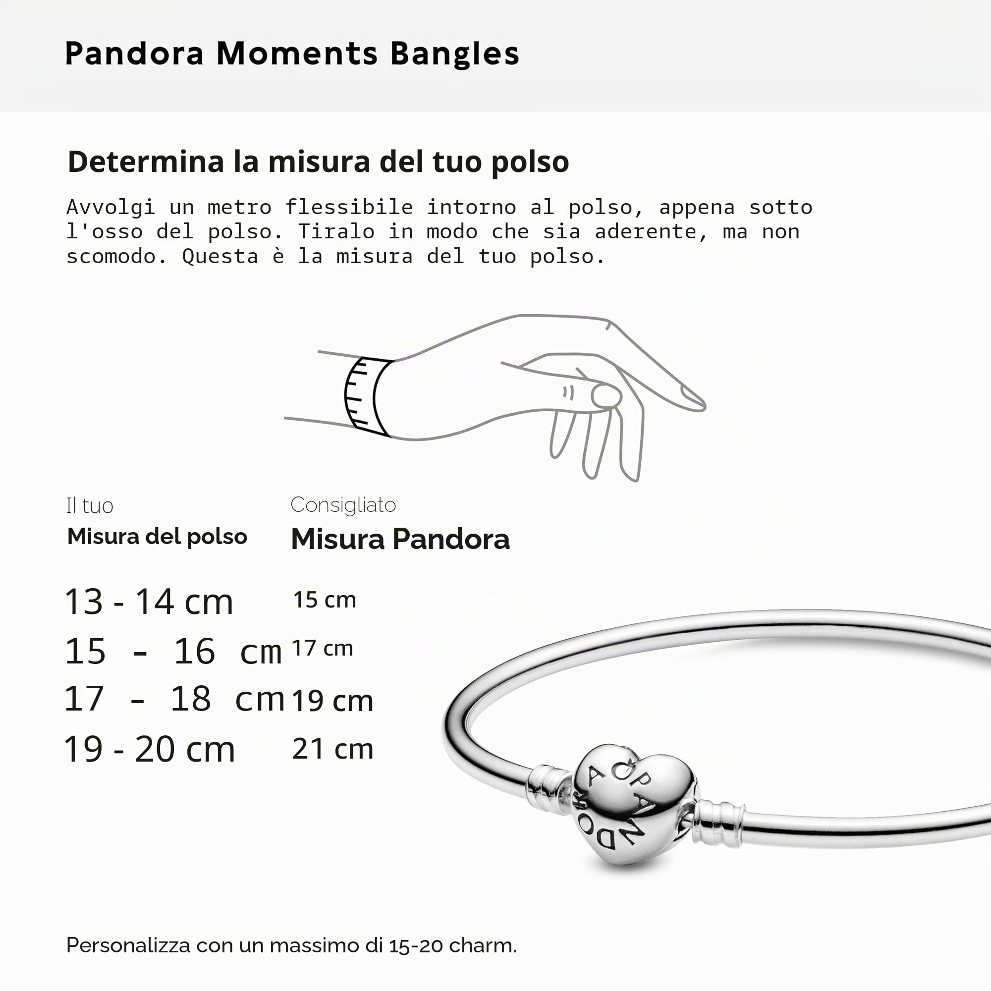 PANDORA Icons - Bracciale rigido con chiusura a cuore