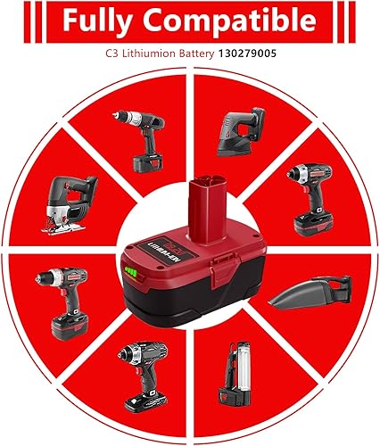 Miniatura 7 de Reemplazo actualizado de 7.0Ah para Craftsman batería de 19.2 voltios, iones de litio C3, compatible con DieHard de 19.2 V 130279005 11375 11376