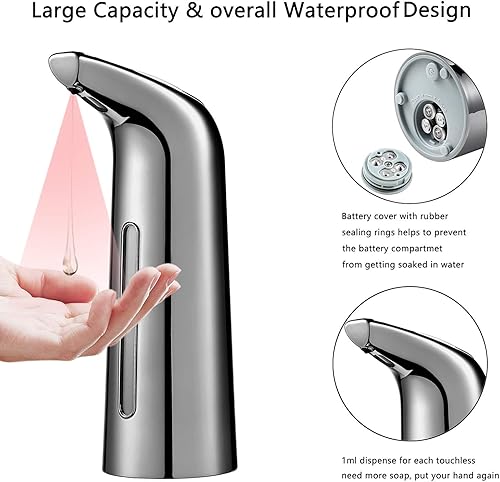 Miniatura 3 de PAOPOW Dispensador automático de jabón dispensador de jabón sin contacto de 135fl oz dispensador automático de jabón manos libres dispensador