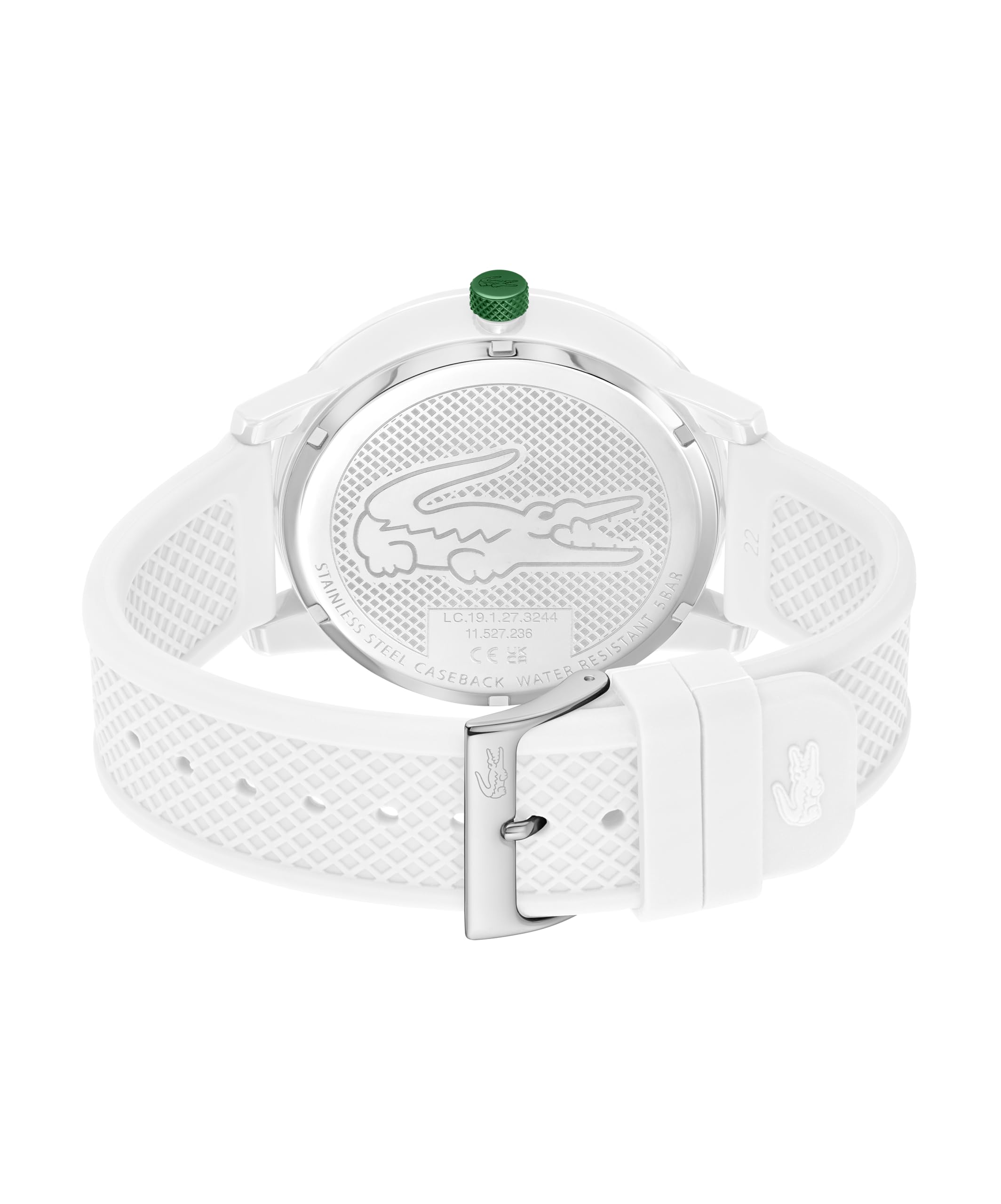 Lacoste Orologio con Movimento al Quarzo a Tre Lancette da Uomo Collezione LACOSTE.12.12 HERO con Cinturino in Silicone Bianco o Verde