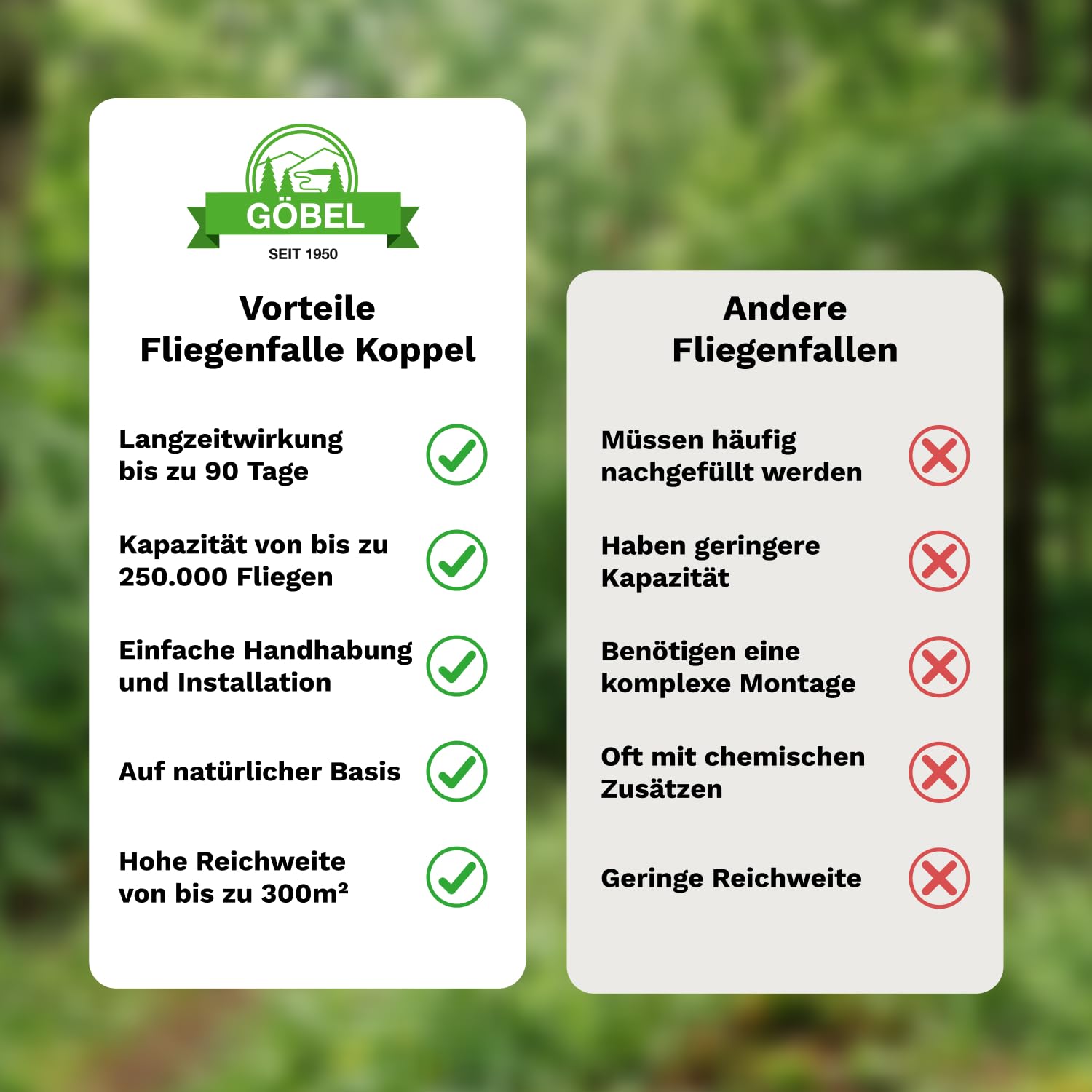 Pułapka na muchy Göbel Fly X do ogrodu, stajni, pastwiska i koni, idealna ochrona przed owadami, owadami, hamulcami, kleszczami, również do zawieszenia, z uchwytem (pułapka na muchy wraz z atramentem)