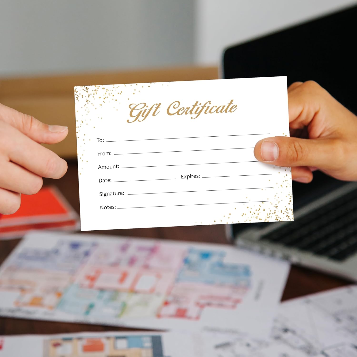 Blank Gift Certificates for Business with Envelopes, Set of 50 Custom Gift Cards for Spa, Salon, Restaurants, 4 x 6 Inch Client Vouchers -Black - Image 6