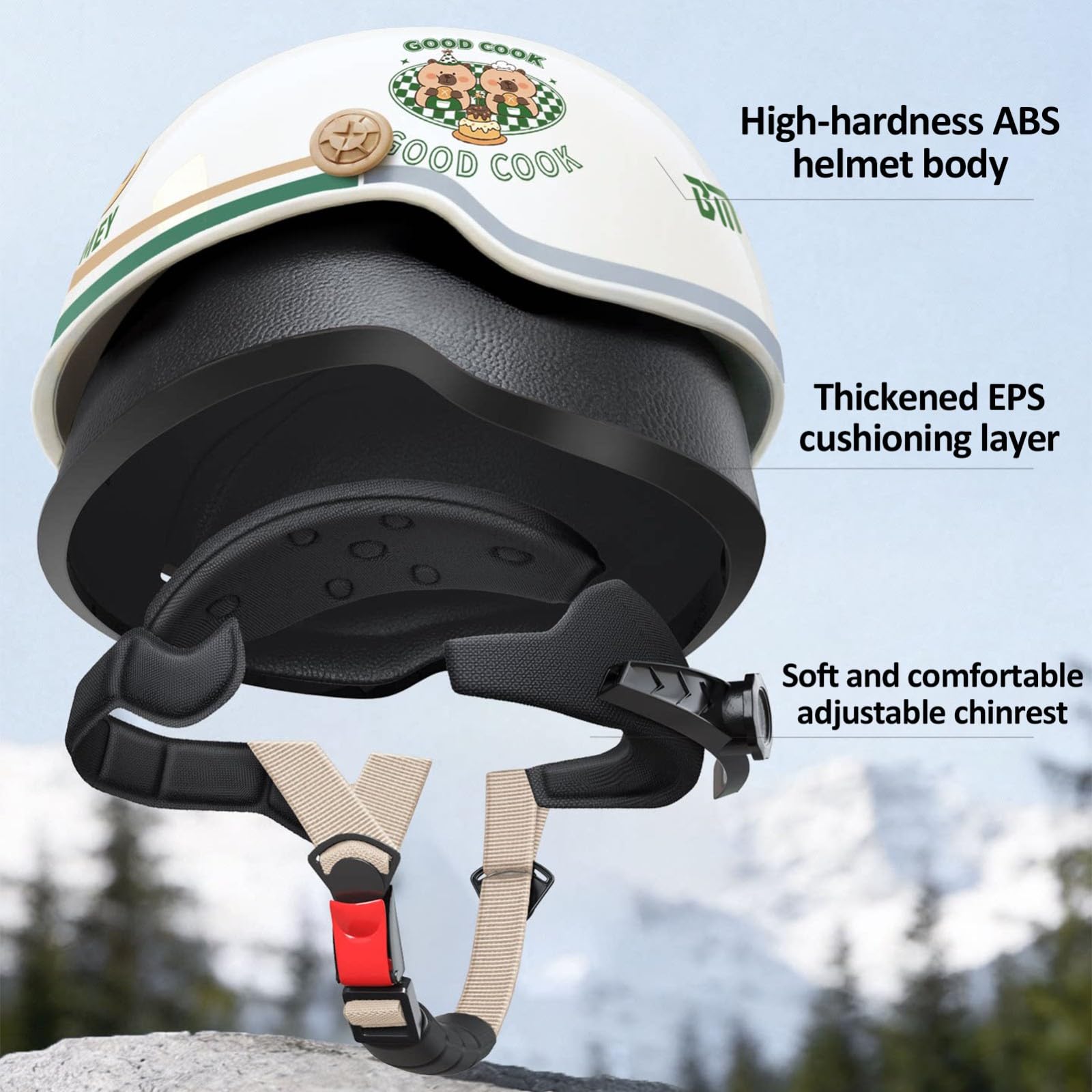 Casco Jet Per Moto Per Bambini Omologato ECE 22.06 Casco Moto Aperto Per Bambini Dai 3 Ai 12 Anni, Casco Per Ciclomotore Per Bambini Con Visiera