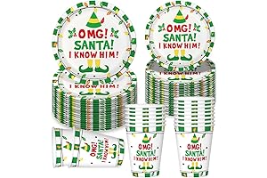 OMG Santa I Know Him Elf Christmas Movie Party Supplies Set