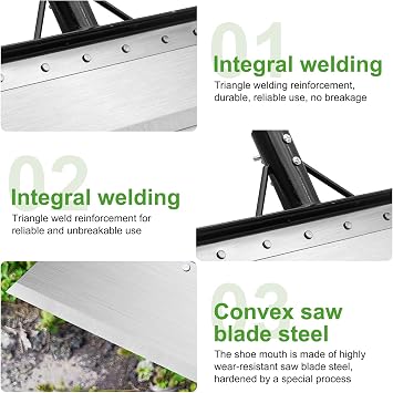 Wide Garden Shovel Head – 38cm Stainless Steel Weed Scraper Blade with Screws – Patio Moss Remover & Snow Shovel Attachment – Heavy Duty Garden Tool Head