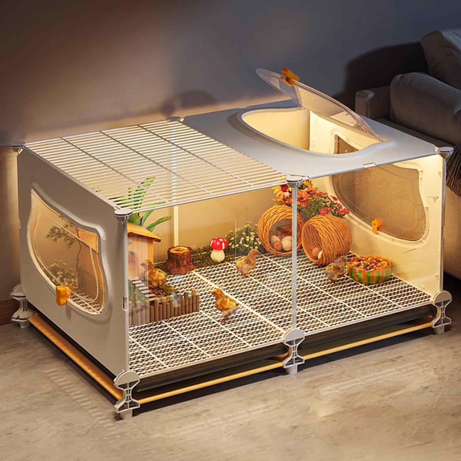 Rutin Chicken Coop & Family Breeding Set, Quail Hatchery, Tray Design, Transparent Viewing, 8 Sets