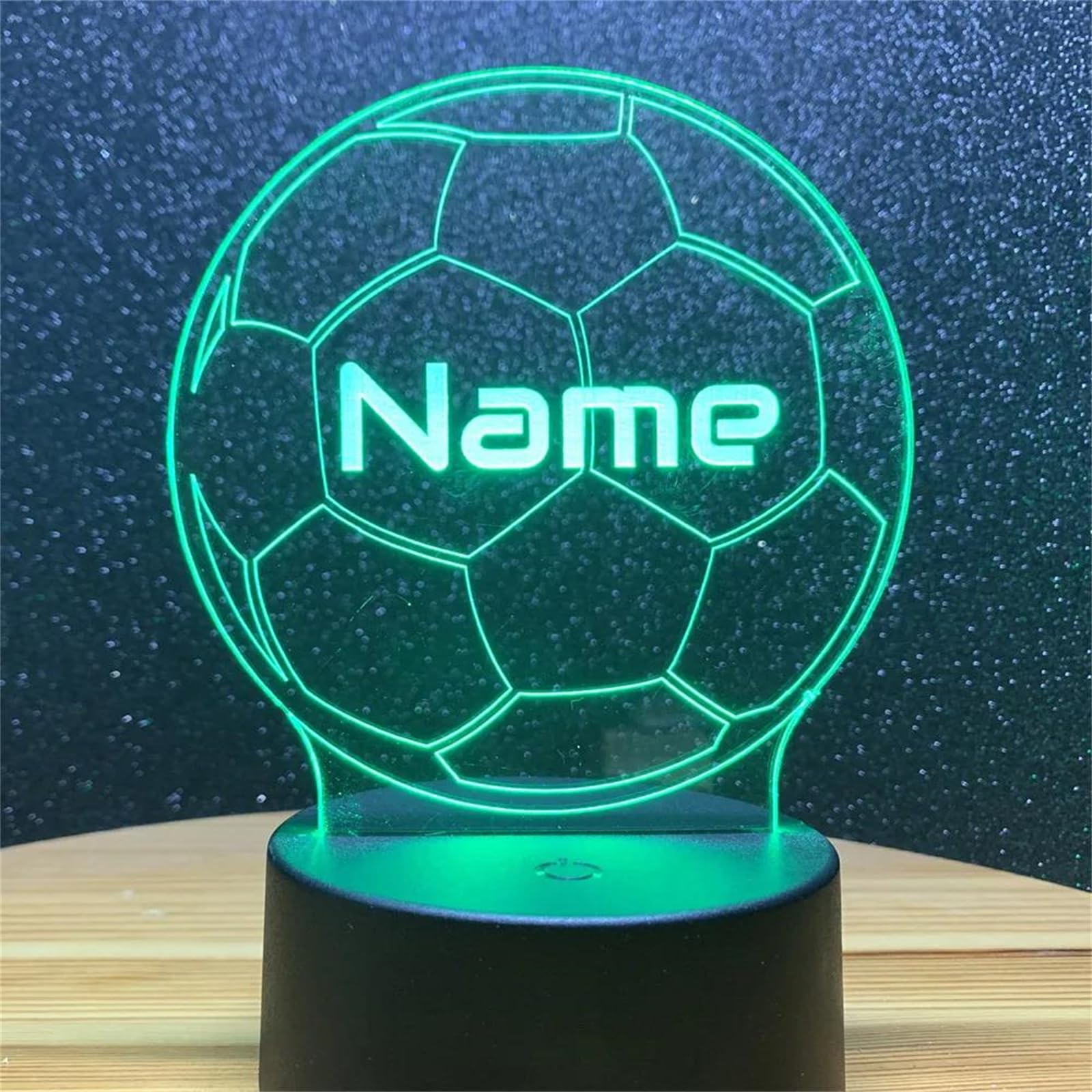 Luz led Nocturna de fútbol Personalizada, Grabado láser Personalizado con Nombres, lámpara de neón táctil para Cambiar el Color de la luz, Regalo para Amantes de los Deportes,B