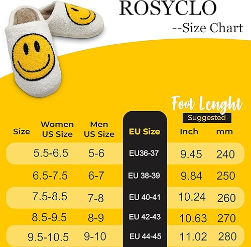 Miniatura 5 de rosyclo Pantuflas de cara sonriente, retro, suaves, acogedoras, para casa, antideslizantes, esponjosas, para interiores y exteriores, para mujeres y